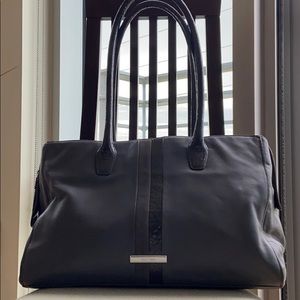 Cole Hann grey leather satchel